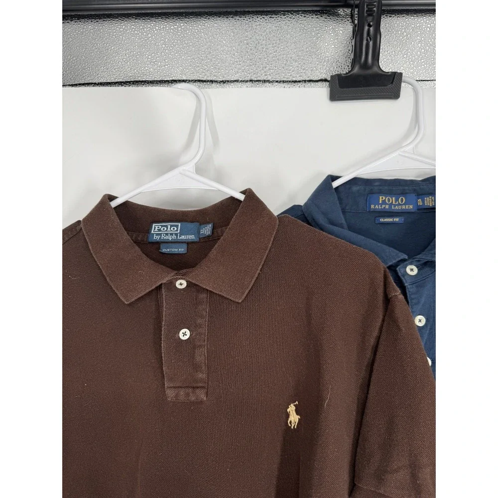 Lot Of 3 Polo Ralph Lauren Polo Shirt Solid Men XL 100% Cotton Golf Short Sleeve